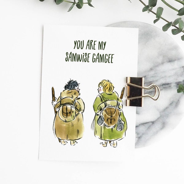 Printable Card / Friendship / Valentine / Fantasy / Gift / Print Card / Geek / Frodo and Sam