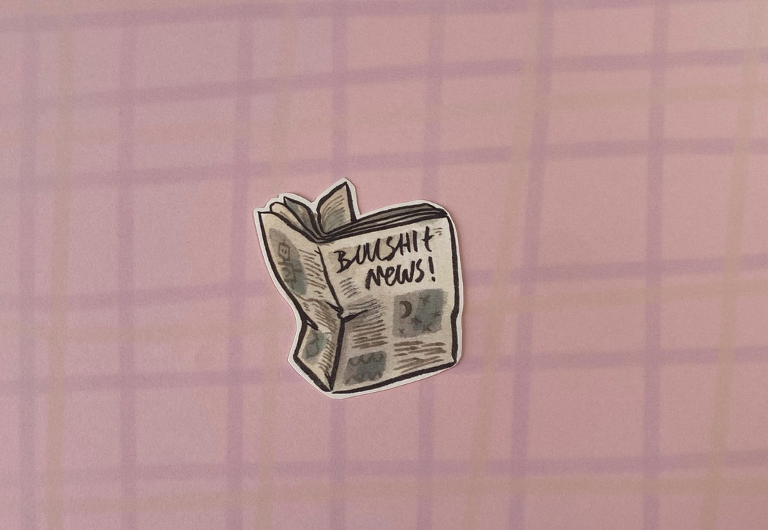 Bulshit News Sticker, Newspaper Sticker, Cute Stationery, Funny Sticker ...