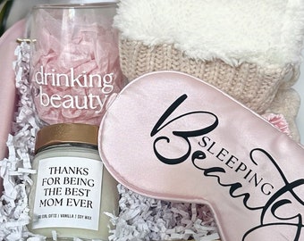 Mother's Day Gift Box | Stemless Wine Glass, Sleep Mask & Vanilla Candle