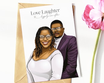 Personalized Wedding Day Card For Husband | Custom Illustration