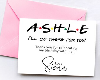 Friends Themed Thank You Card | Personalized BFF Card (Digital Download)