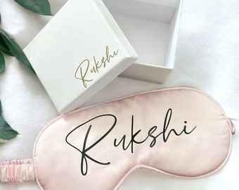 Personalized Satin Sleep Mask – Custom Name Gift