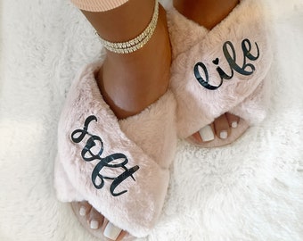 Soft Life Slippers | Plush Pink House Shoes