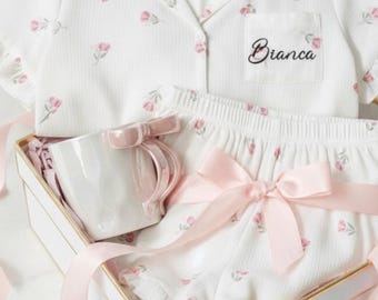 Personalized Holiday Pajamas Box | Christmas Pjs for Girlfriend, Friend, Women | Custom PJ Set