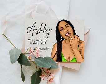 Personalized Bridesmaid Proposal Card | Custom Portrait, Wedding Party