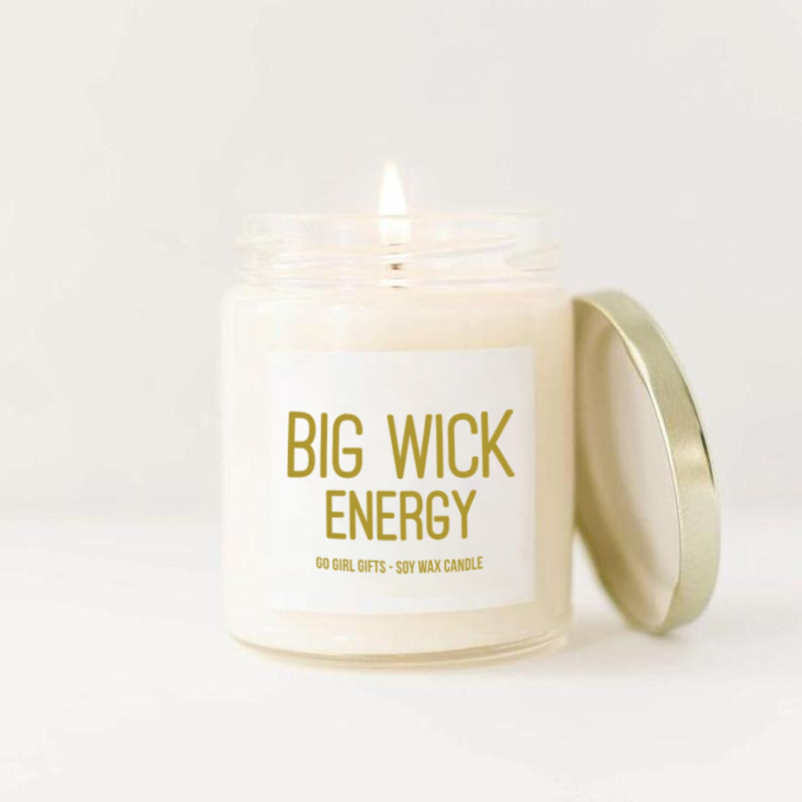 Big Wick Energy Custom Text Vanilla Candle Etsy