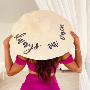 Always on Vaca Hat – Out of Office Sun Hat, Beach Vacation Hat, Summer Travel Essential, Bridesmaid Beach Gift | GoGirlGifts