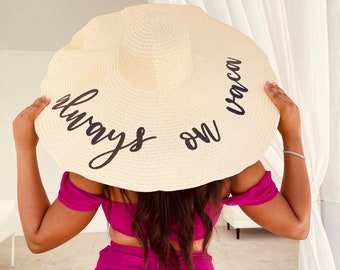 Always On Vaca Straw Sun Hat –  Beach Vacation Hat