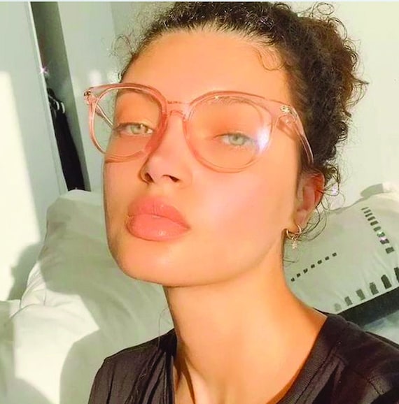 Rose Gold Blue Light Glasses – Rounded Square, Anti-Glare Screen Protection