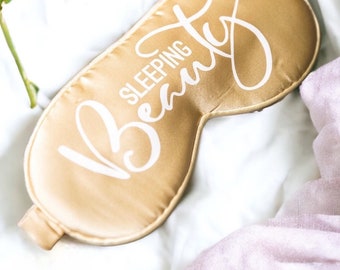 Silk 'Sleeping Beauty' Sleep Mask – Gold Satin Eye Mask