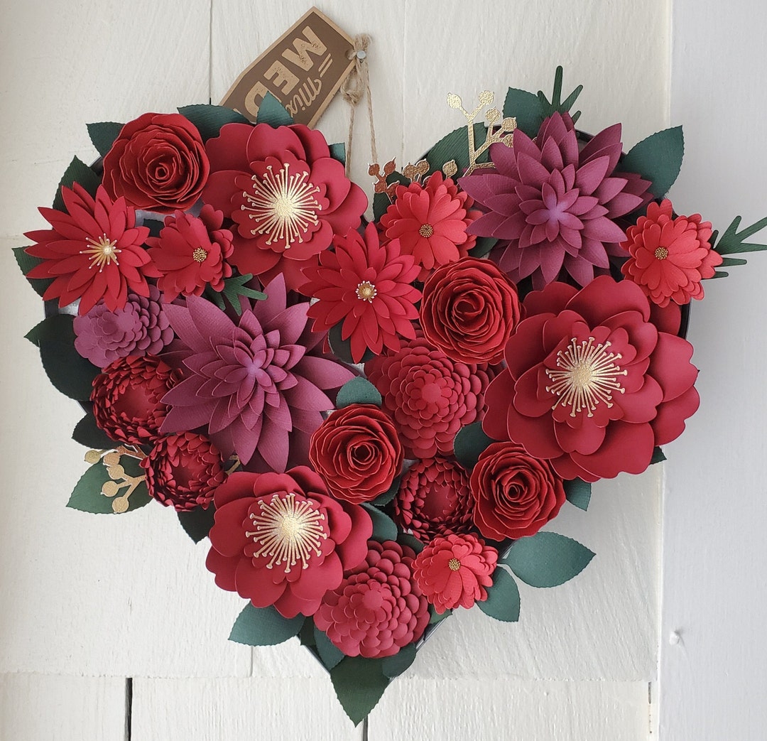 Paper Flower Heart Etsy