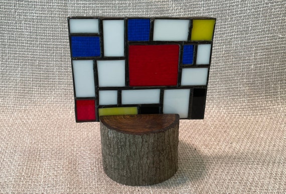Wood display stand for art, Stained glass display stand, Fused glass stand, Log art stand, Flat canvas art display, Art display, Sign stand