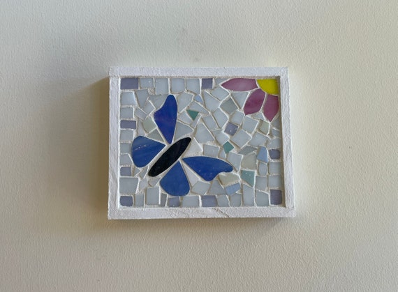 Wall art Blue Butterfly Stained Glass Mosaic Butterfly mosaic wall art Stained glass mosaic wall hanging Nature lover gift Butterfly artwork