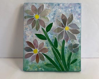 Stained glass mosaic wall art, Mosaic wall hanging, nature gift, Mother's Day gift