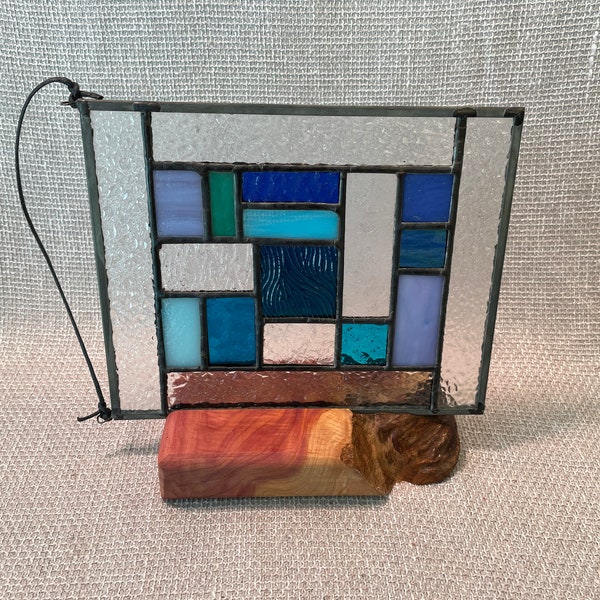 Rustic Wood Stained Glass Etsy