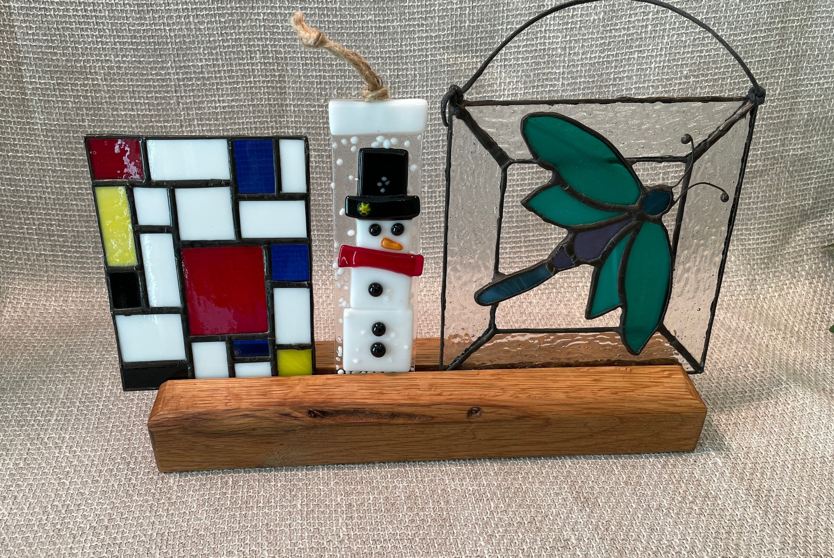 Display Stand for Art, Stained Glass Art Display Stand, Fused Glass Art Stand, Reclaimed Wood