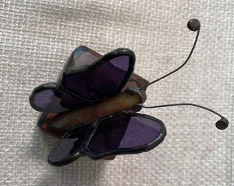 Stained glass butterfly art, Stained glass butterfly, Butterfly lover gift, Purple Butterfly stained glass, Nature lover gift, Glass art