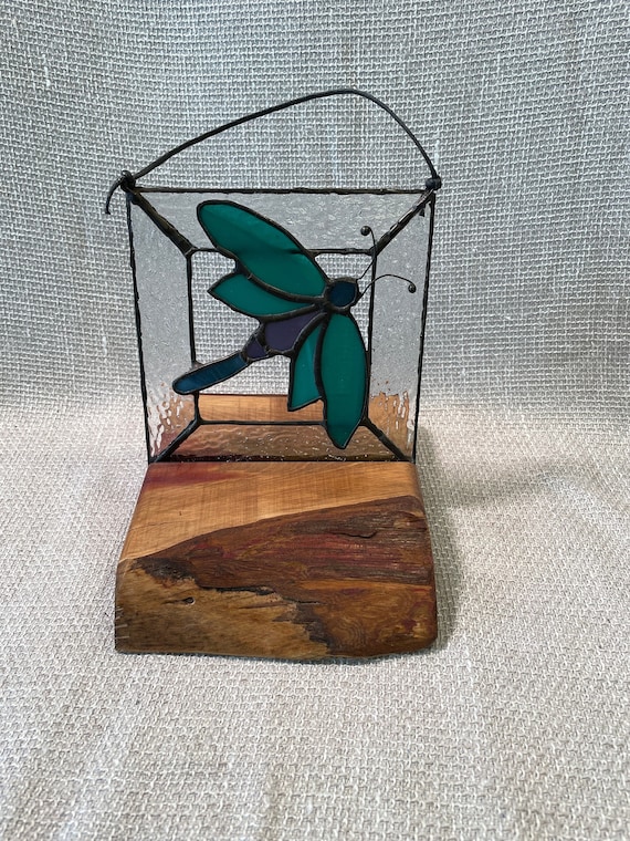 Fused glass stand, Cedar display stand for art, Stained glass display stand, Reclaimed wood stand, Rustic, Canvas panel display, Art display
