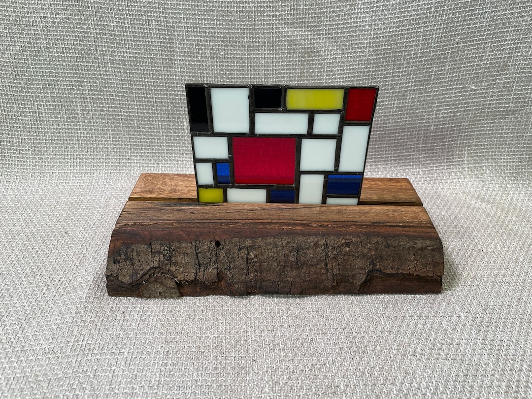 Live Edge Art Stand, Wood Art Display, Fused Glass Art Display, Stained