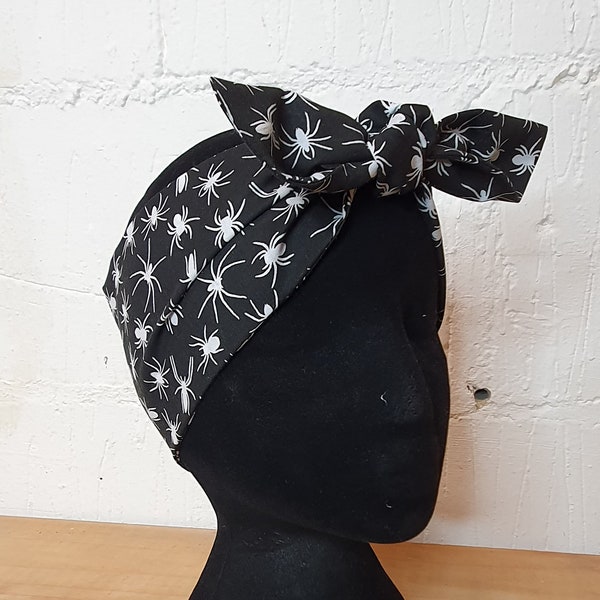 Spider head scarf hair wrap pin up style hair accessory headscarf