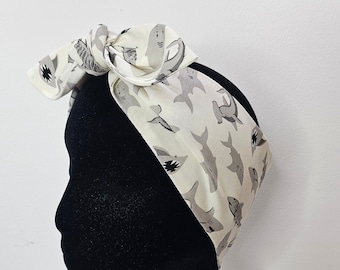 shark head scarf hair wrap pin up style hair accessory headscarf