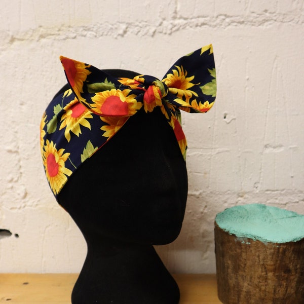 Navy Blumen Kopftuch Haar wickeln Pin-up-Stil Haar-Accessoire Kopftuch