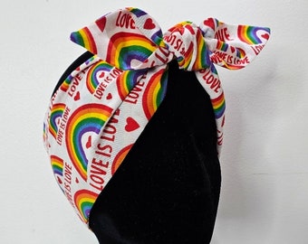 Love is Love LGBTQ+ pride head scarf hair wrap hair accessory headscarf