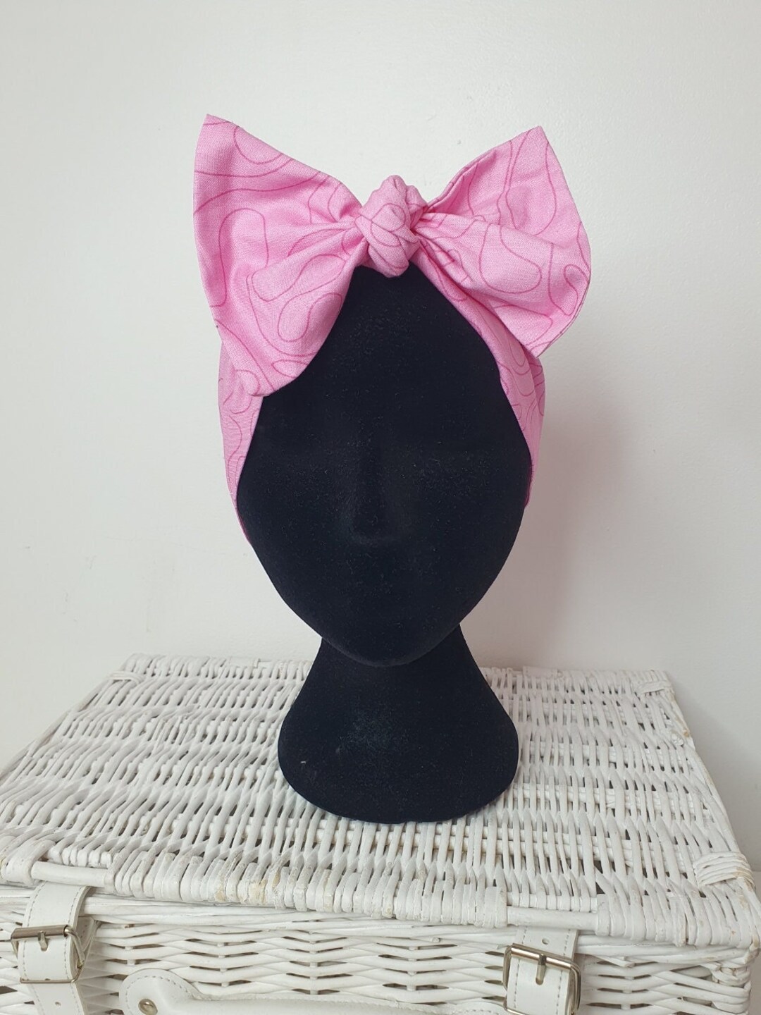 Pink Swirl 50s Retro Kitch Hair Wrap Pin up Style Hair Etsy UK