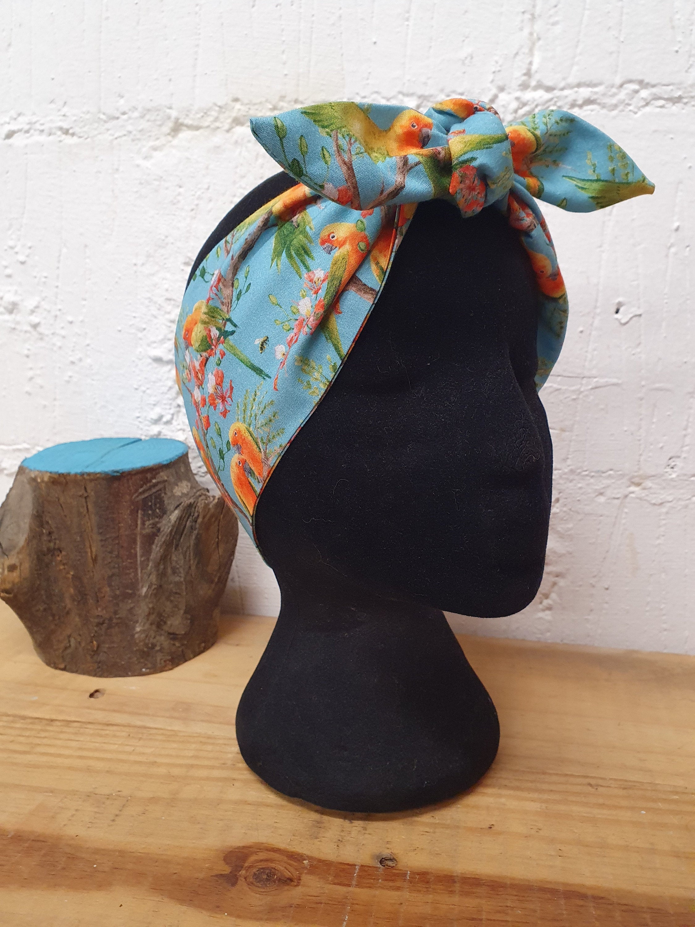 Tropical Birds Handmade Turban Headband Birds Twisted Headband - Etsy main image 2