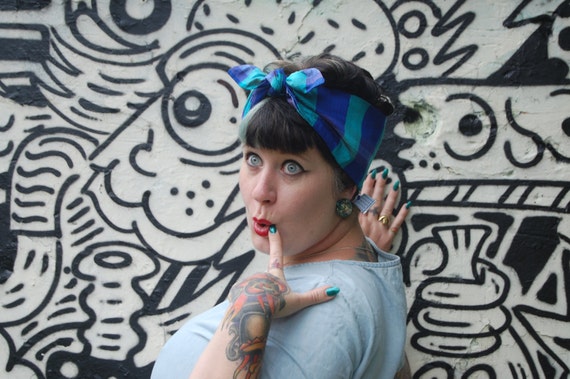 Brights Retro Head Scarf Hair Wrap Pin up Style Hair