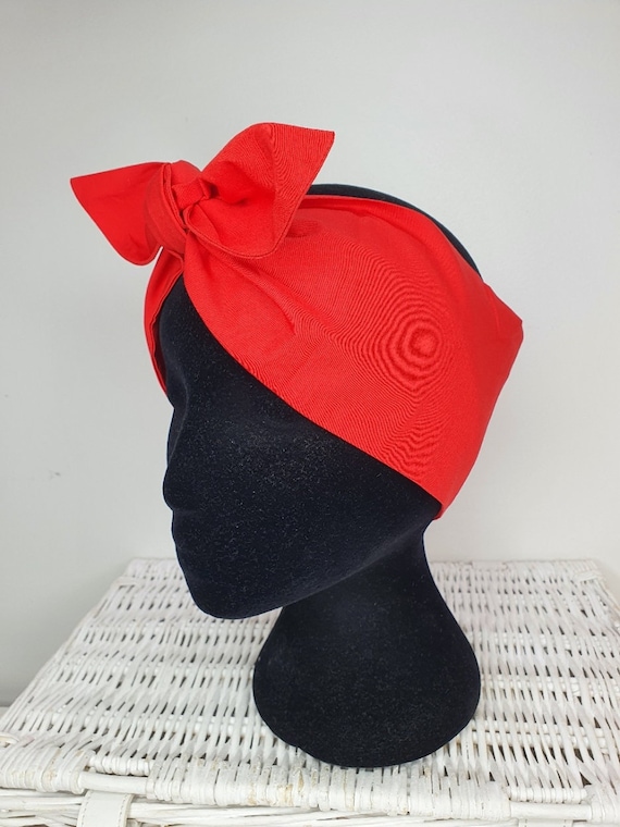 Red Head Scarf Hair Wrap Pin up Style Hair Accessory  display picture 2