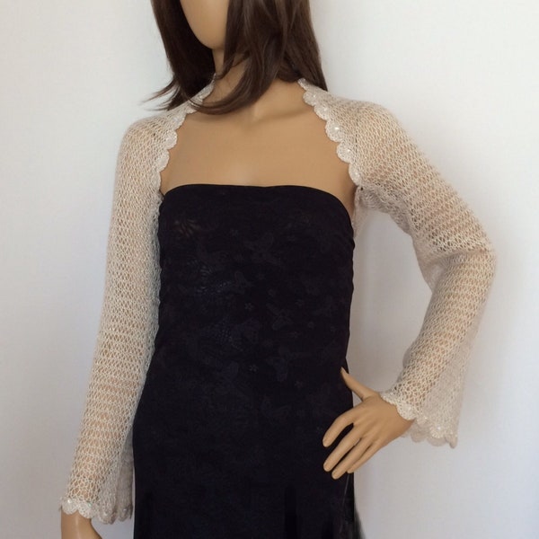 Bridal Shrug, Champagne Shrug, Sheer Shrug, Wedding Bolero, Evening Shrug