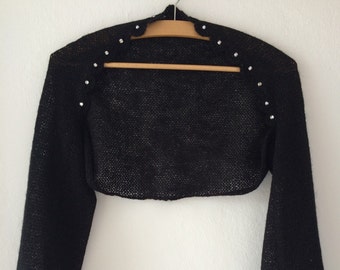 Black Bolero, Shrug, Gothic Wedding Shrug, Black Evening Shrug