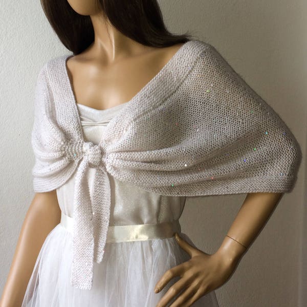 Wedding Shawl, Sequin Shawl, Evening Shawl, Bridal Stole, Bridesmaid Shawl, Bridal Shawl,  Bridal Wrap