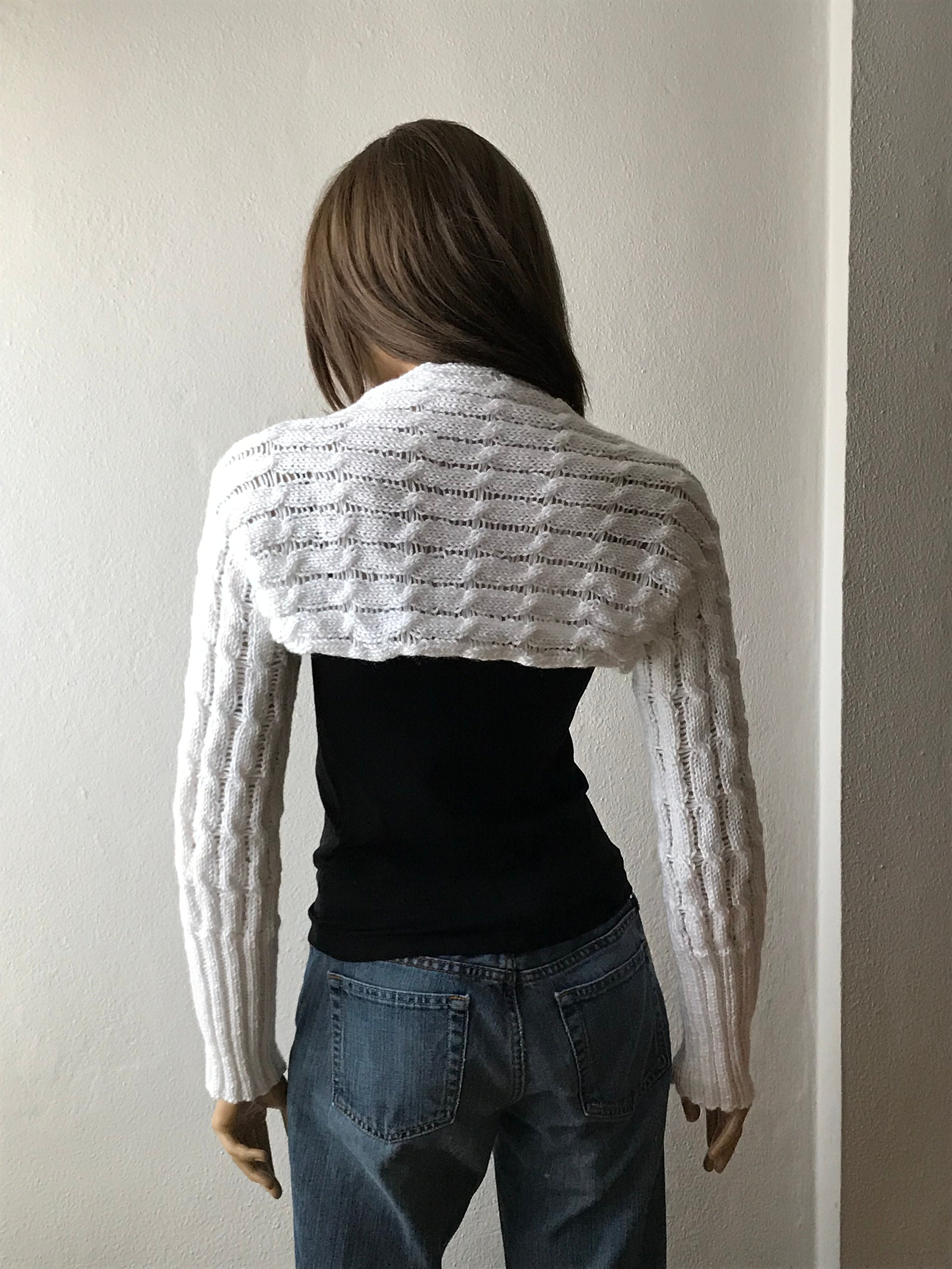 Shrug Sweater Cable Knit Sweater Shrug Crop Sweater Bolero Etsy