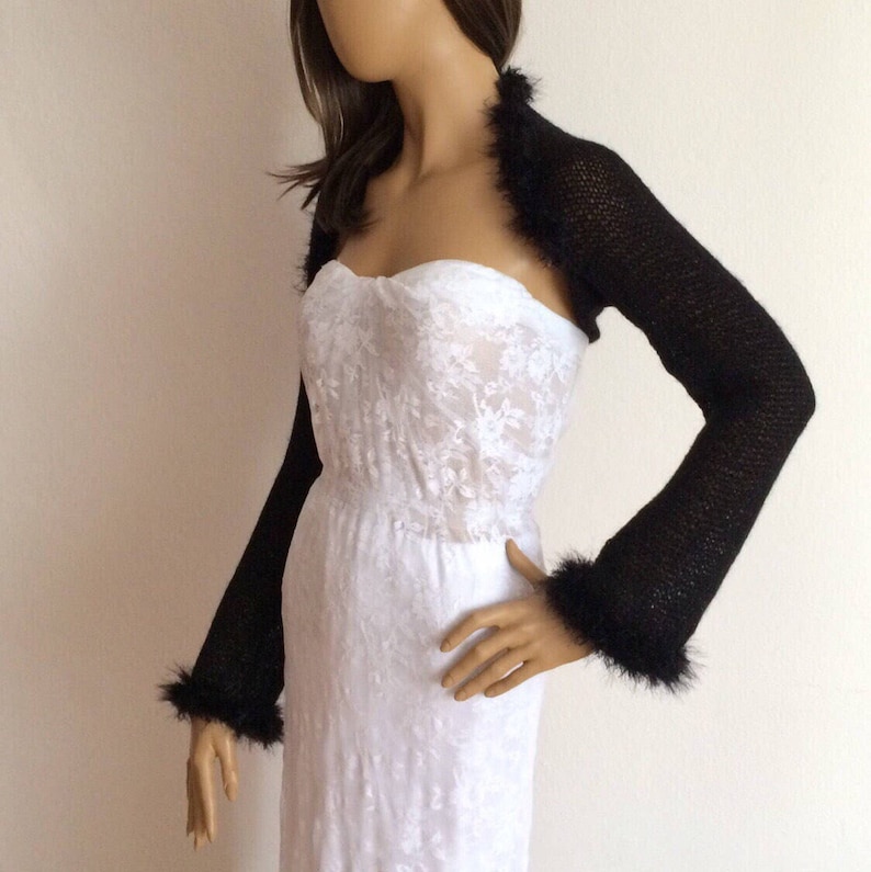 Black Shrug, Gothic Wedding Shrug, Evening Shrug, Black Bolero, Shimmer
