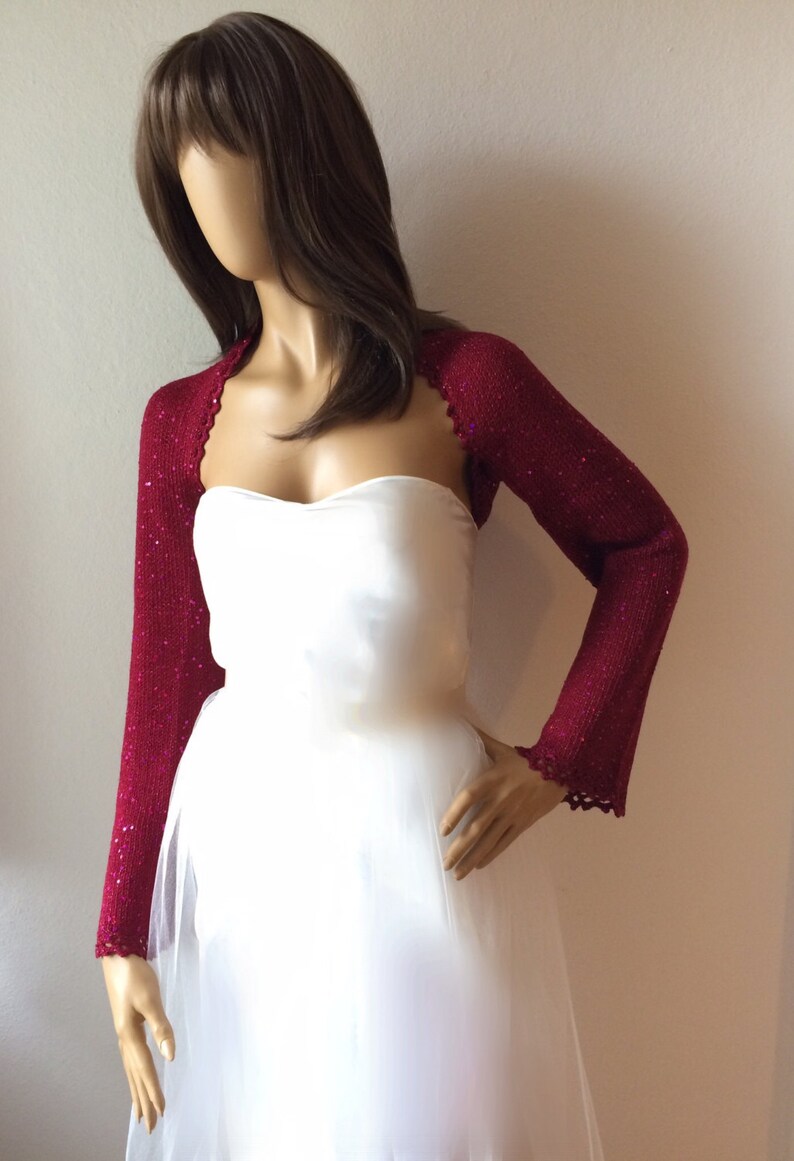 Burgundy Shrug Wedding Bolero Bridal Shrug Sequin Shrug Etsy