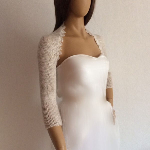 Bridal Shrug, Wedding Bolero, Bridal Cover Up, Evening Shrug, Bridal Sweater with Hand Warmers