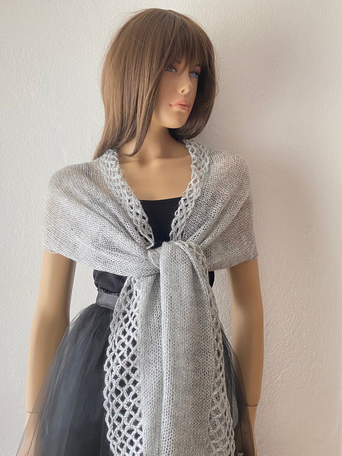 Wedding Shawl Silver Shawl Bridal Shawl Evening Shawl Etsy Australia