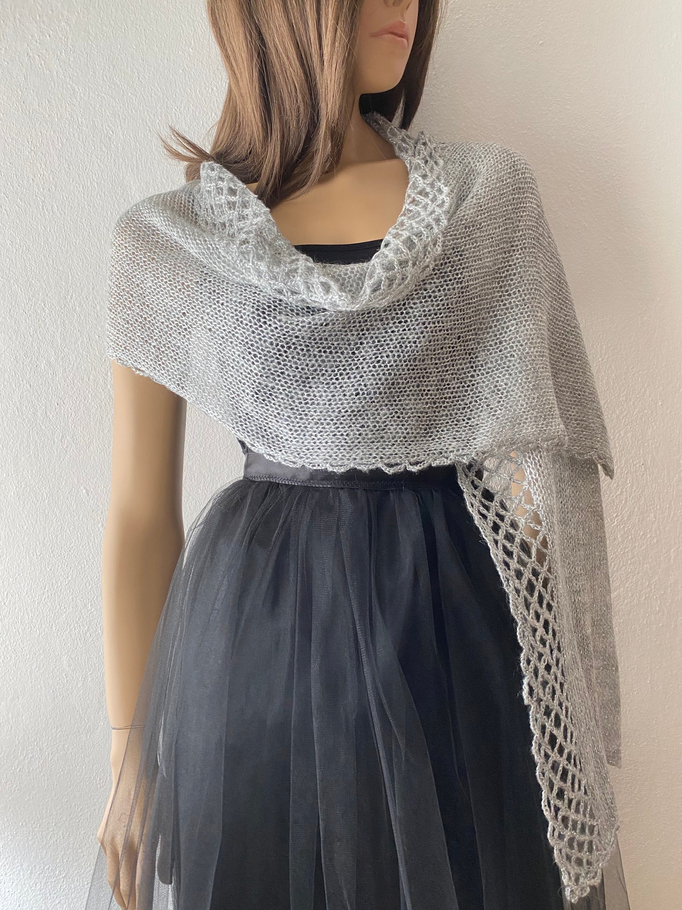 Wedding Shawl Silver Shawl Bridal Shawl Evening Shawl Etsy Australia