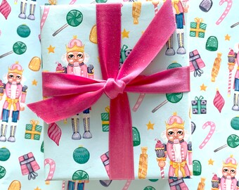 Hand Painted Nutcracker Gift Wrap 2-pack / 5-foot roll