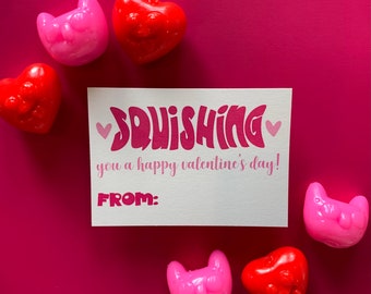 Kids Valentines Squishy Toy Tags / Greeting Cards / Classroom Valentines - Blank Digital File *GIFT NOT INCLUDED