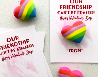 Kids Valentines "You're Erasistable" Gift Tags / Greeting Cards / Classroom Valentines - Personalized or Blank