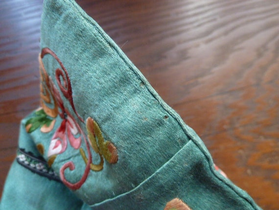 Vintage Chinese Silk Embroidered Purse Pouch Bag … - image 9