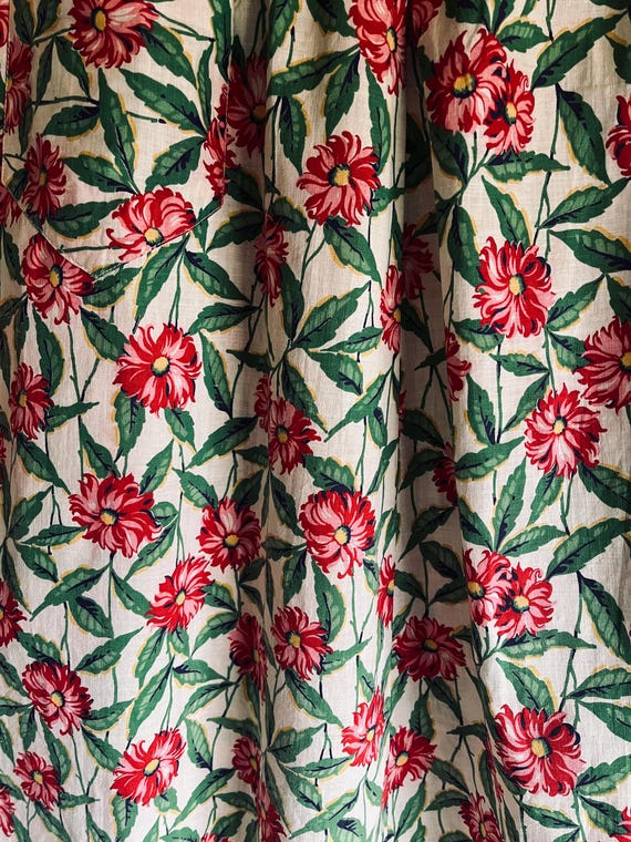 Vintage 1960s Floral Cotton Print Day Summer Dress - image 6