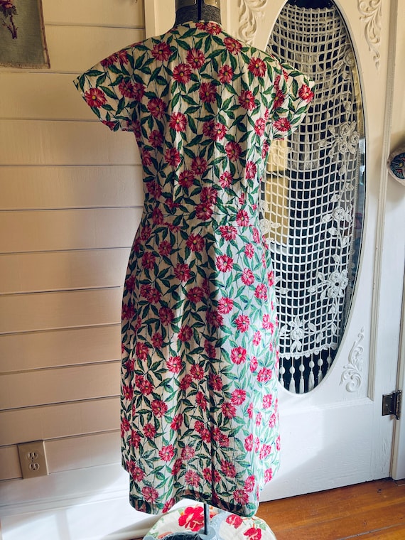 Vintage 1960s Floral Cotton Print Day Summer Dress - image 5
