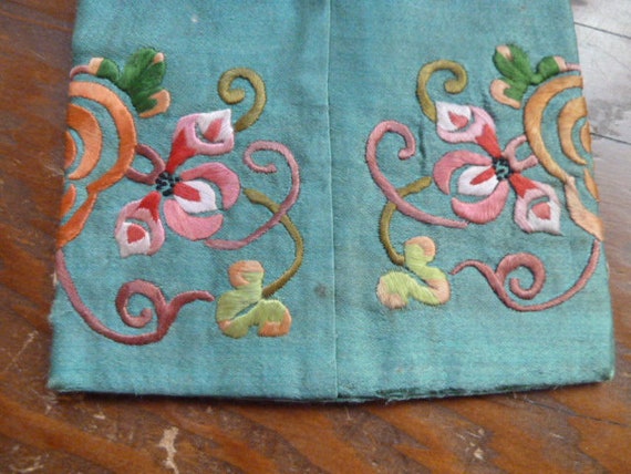 Vintage Chinese Silk Embroidered Purse Pouch Bag … - image 8