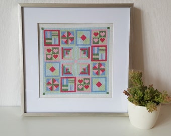 PDF Cross stitch pattern Patchwork, counted cross stitch chart
