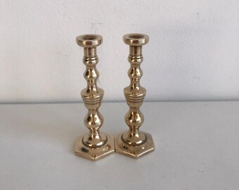 Vintage miniature candlestick holders, doll's house candle holders, dollhouse fireside candlestick, 10210100