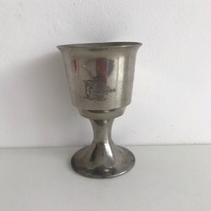 Vintage tennbägare, tennglas från Irish Coffee, Lunt-dricksbägare, kalkstil, 04220100